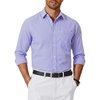 COOFANDY Mens Long Sleeve Button Down Shirts Wrinkle Free Dress Shirts Slim Fit Cotton Plaid Shirt(Purple Blue Gingham)