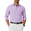 COOFANDY Mens Long Sleeve Button Down Shirts Wrinkle Free Dress Shirts Slim Fit Cotton Plaid Shirt(Red Blue Gingham)