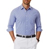 COOFANDY Mens Long Sleeve Button Down Shirts Wrinkle Free Dress Shirts Slim Fit Cotton Plaid Shirt(Sky Blue Gingham)