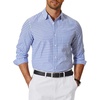 COOFANDY Mens Long Sleeve Button Down Shirts Wrinkle Free Dress Shirts Slim Fit Cotton Plaid Shirt(White Blue Plaid)