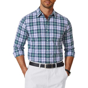 COOFANDY Mens Long Sleeve Button Down Shirts Wrinkle Free Dress Shirts Slim Fit Cotton Plaid Shirt(Black Blue Plaid)