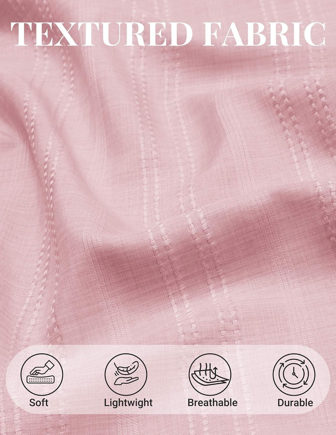 image:imageCOOFANDY Mens Casual Button Down Shirts Short Sleeve Summer Beach Textured ShirtsPink