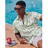 COOFANDY Men’s Button Down Shirts Short Sleeve Casual Summer Beach Shirts Vacation Wedding Shirts(Geometry-green)