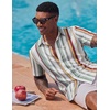 COOFANDY Men’s Button Down Shirts Short Sleeve Casual Summer Beach Shirts Vacation Wedding Shirts(Retro Stripes-colors)