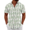 COOFANDY Men’s Button Down Shirts Short Sleeve Casual Summer Beach Shirts Vacation Wedding Shirts(Geometry-green)