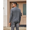 COOFANDY Mens Cable Knit Sweater Casual Long Leeve Crewneck Pullover Sweaters Twist Textured Fisherman Sweater(Dark Grey)