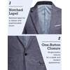 COOFANDY Men’s Blazer Casual Sport Coats Slim Fit Lightweight Sports Jacket | One Button Suit Jacket,Linen Blazer,Plaid Blazer, Shoulder Pads(Blue)