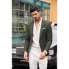COOFANDY Men’s Blazer Casual Sport Coats Slim Fit Lightweight Sports Jacket | One Button Suit Jacket,Linen Blazer,Plaid Blazer, Shoulder Pads(Dark Green)