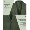 COOFANDY Men’s Blazer Casual Sport Coats Slim Fit Lightweight Sports Jacket | One Button Suit Jacket,Linen Blazer,Plaid Blazer, Shoulder Pads(Dark Green)