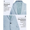 COOFANDY Men’s Blazer Casual Sport Coats Slim Fit Lightweight Sports Jacket | One Button Suit Jacket,Linen Blazer,Plaid Blazer, Shoulder Pads(Light Blue)