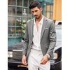 COOFANDY Men’s Blazer Casual Sport Coats Slim Fit Lightweight Sports Jacket | One Button Suit Jacket,Linen Blazer,Plaid Blazer, Shoulder Pads(Linen Gray)