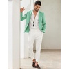 COOFANDY Men’s Blazer Casual Sport Coats Slim Fit Lightweight Sports Jacket | One Button Suit Jacket,Linen Blazer,Plaid Blazer, Shoulder Pads(Mint Green)