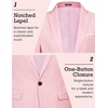 COOFANDY Men’s Blazer Casual Sport Coats Slim Fit Lightweight Sports Jacket | One Button Suit Jacket,Linen Blazer,Plaid Blazer, Shoulder Pads(Pink)