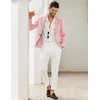 COOFANDY Men’s Blazer Casual Sport Coats Slim Fit Lightweight Sports Jacket | One Button Suit Jacket,Linen Blazer,Plaid Blazer, Shoulder Pads(Pink)