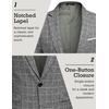 COOFANDY Men’s Blazer Casual Sport Coats Slim Fit Lightweight Sports Jacket | One Button Suit Jacket,Linen Blazer,Plaid Blazer, Shoulder Pads(Plaid Blazer – Dark Gray)