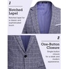 COOFANDY Men’s Blazer Casual Sport Coats Slim Fit Lightweight Sports Jacket | One Button Suit Jacket,Linen Blazer,Plaid Blazer, Shoulder Pads(Plaid Blazer – Blue)