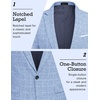 COOFANDY Men’s Blazer Casual Sport Coats Slim Fit Lightweight Sports Jacket | One Button Suit Jacket,Linen Blazer,Plaid Blazer, Shoulder Pads(Plaid Blazer – Sky Blue)