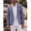 COOFANDY Men’s Blazer Casual Sport Coats Slim Fit Lightweight Sports Jacket | One Button Suit Jacket,Linen Blazer,Plaid Blazer, Shoulder Pads(Plaid Blazer – Blue)