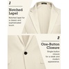 COOFANDY Men’s Blazer Casual Sport Coats Slim Fit Lightweight Sports Jacket | One Button Suit Jacket,Linen Blazer,Plaid Blazer, Shoulder Pads(Plain Color – Beige)
