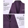 COOFANDY Men’s Blazer Casual Sport Coats Slim Fit Lightweight Sports Jacket | One Button Suit Jacket,Linen Blazer,Plaid Blazer, Shoulder Pads(Purple)