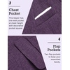 COOFANDY Men’s Blazer Casual Sport Coats Slim Fit Lightweight Sports Jacket | One Button Suit Jacket,Linen Blazer,Plaid Blazer, Shoulder Pads(Purple)
