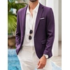 COOFANDY Men’s Blazer Casual Sport Coats Slim Fit Lightweight Sports Jacket | One Button Suit Jacket,Linen Blazer,Plaid Blazer, Shoulder Pads(Purple)