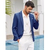 COOFANDY Men’s Blazer Casual Sport Coats Slim Fit Lightweight Sports Jacket | One Button Suit Jacket,Linen Blazer,Plaid Blazer, Shoulder Pads(Royal Blue)