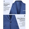COOFANDY Men’s Blazer Casual Sport Coats Slim Fit Lightweight Sports Jacket | One Button Suit Jacket,Linen Blazer,Plaid Blazer, Shoulder Pads(Royal Blue)