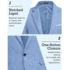 COOFANDY Men’s Blazer Casual Sport Coats Slim Fit Lightweight Sports Jacket | One Button Suit Jacket,Linen Blazer,Plaid Blazer, Shoulder Pads(Sky Blue)