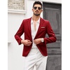 COOFANDY Men’s Blazer Casual Sport Coats Slim Fit Lightweight Sports Jacket | One Button Suit Jacket,Linen Blazer,Plaid Blazer, Shoulder Pads(Wine Red)