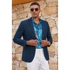 COOFANDY Mens Casual Blazer Lightweight Sport Coat Linen Blazer Suit Jacket | 2 Button Mens Blazer, Smooth and Comfortable, Structured feel, Natural texture,Breathable and Lightweight for All Year Wear(Dark Blue)