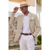 COOFANDY Mens Casual Blazer Lightweight Sport Coat Linen Blazer Suit Jacket | 2 Button Mens Blazer, Smooth and Comfortable, Structured feel, Natural texture,Breathable and Lightweight for All Year Wear(Khaki)