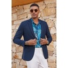COOFANDY Mens Casual Blazer Lightweight Sport Coat Linen Blazer Suit Jacket | 2 Button Mens Blazer, Smooth and Comfortable, Structured feel, Natural texture,Breathable and Lightweight for All Year Wear(Navy Blue)
