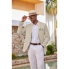 COOFANDY Mens Casual Blazer Lightweight Sport Coat Linen Blazer Suit Jacket | 2 Button Mens Blazer, Smooth and Comfortable, Structured feel, Natural texture,Breathable and Lightweight for All Year Wear(Light Khaki)