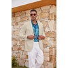 COOFANDY Mens Casual Blazer Lightweight Sport Coat Linen Blazer Suit Jacket | 2 Button Mens Blazer, Smooth and Comfortable, Structured feel, Natural texture,Breathable and Lightweight for All Year Wear(Light Khaki)
