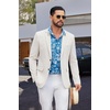 COOFANDY Mens Casual Blazer Lightweight Sport Coat Linen Blazer Suit Jacket | 2 Button Mens Blazer, Smooth and Comfortable, Structured feel, Natural texture,Breathable and Lightweight for All Year Wear(White)