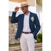 COOFANDY Mens Casual Blazer Lightweight Sport Coat Linen Blazer Suit Jacket | 2 Button Mens Blazer, Smooth and Comfortable, Structured feel, Natural texture,Breathable and Lightweight for All Year Wear(Dark Blue)