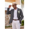 COOFANDY Mens Casual Blazer Lightweight Sport Coat Linen Blazer Suit Jacket | 2 Button Mens Blazer, Smooth and Comfortable, Structured feel, Natural texture,Breathable and Lightweight for All Year Wear(Dark Grey)