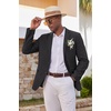 COOFANDY Mens Casual Blazer Lightweight Sport Coat Linen Blazer Suit Jacket | 2 Button Mens Blazer, Smooth and Comfortable, Structured feel, Natural texture,Breathable and Lightweight for All Year Wear(Black)