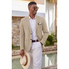 COOFANDY Mens Casual Blazer Lightweight Sport Coat Linen Blazer Suit Jacket | 2 Button Mens Blazer, Smooth and Comfortable, Structured feel, Natural texture,Breathable and Lightweight for All Year Wear(Khaki)