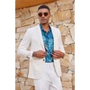 COOFANDY Mens Casual Blazer Lightweight Sport Coat Linen Blazer Suit Jacket | 2 Button Mens Blazer, Smooth and Comfortable, Structured feel, Natural texture,Breathable and Lightweight for All Year Wear(White)