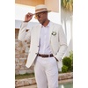 COOFANDY Mens Casual Blazer Lightweight Sport Coat Linen Blazer Suit Jacket | 2 Button Mens Blazer, Smooth and Comfortable, Structured feel, Natural texture,Breathable and Lightweight for All Year Wear(White)