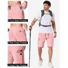 COOFANDY Men’s Casual Cargo Shorts 10″ Drawstring Elastic Waist Shorts Summer Cotton Chino Work Shorts with 6 Pockets(Pink)