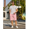 COOFANDY Men’s Casual Cargo Shorts 10″ Drawstring Elastic Waist Shorts Summer Cotton Chino Work Shorts with 6 Pockets(Pink)