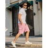 COOFANDY Men’s Casual Cargo Shorts 10″ Drawstring Elastic Waist Shorts Summer Cotton Chino Work Shorts with 6 Pockets(Pink)