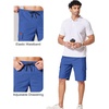 COOFANDY Men’s Casual Cargo Shorts 10″ Drawstring Elastic Waist Shorts Summer Cotton Chino Work Shorts with 6 Pockets(Royal Blue)