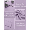 COOFANDY Mens Quarter Zip Pullover Contrast Collar Corduroy Sweatshirt | Contrast Collar Pullover, Mock Neck Sweatshirt, Soft Corduroy Pullover, Relaxed Fit For Casual Work, Travel And Daily Wear.(Purple)
