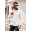 COOFANDY Mens Quarter Zip Pullover Contrast Collar Corduroy Sweatshirt | Contrast Collar Pullover, Mock Neck Sweatshirt, Soft Corduroy Pullover, Relaxed Fit For Casual Work, Travel And Daily Wear.(White)