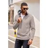 COOFANDY Mens Quarter Zip Pullover Contrast Collar Corduroy Sweatshirt | Contrast Collar Pullover, Mock Neck Sweatshirt, Soft Corduroy Pullover, Relaxed Fit For Casual Work, Travel And Daily Wear.(Moon Gray)
