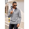 COOFANDY Mens Quarter Zip Pullover Contrast Collar Corduroy Sweatshirt | Contrast Collar Pullover, Mock Neck Sweatshirt, Soft Corduroy Pullover, Relaxed Fit For Casual Work, Travel And Daily Wear.(Gray)